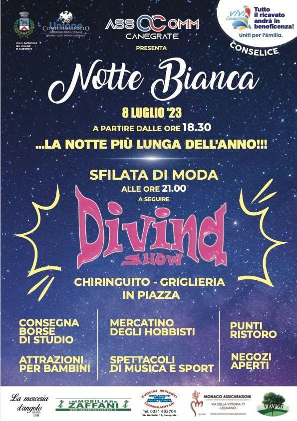 Torna La Notte Bianca A Canegrate La Notte Più Lunga Dellanno Settenews 0890